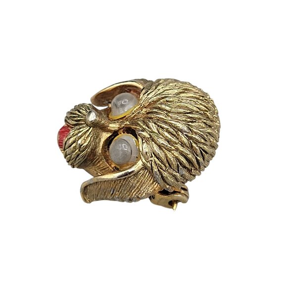 Poodle Dog Puppy Google Eyed Brooch Pin Vintage 1960s Kinda Creepy - Picture 2 of 7
